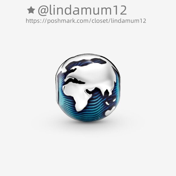Pandora Blue Globe Clip Charm - Picture 2 of 4